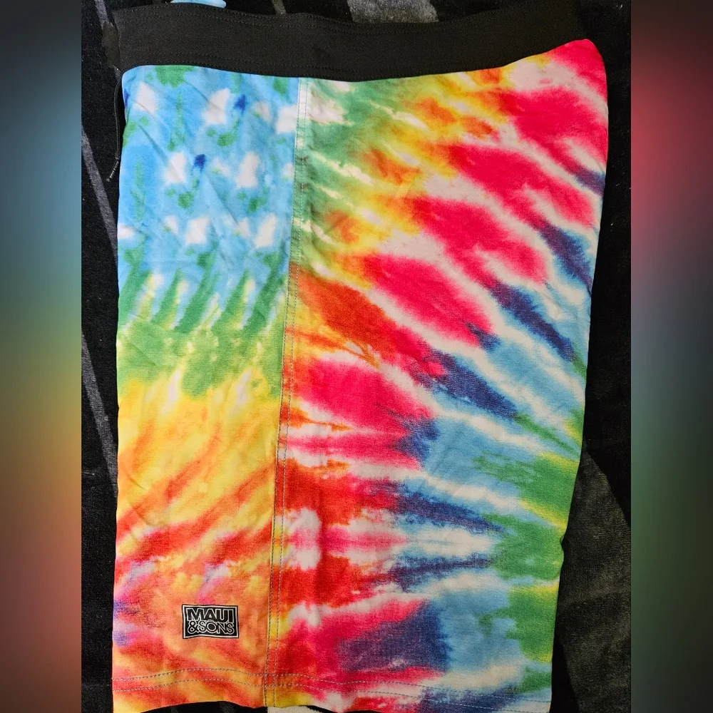 Maui and Sons Men's Tie-Dye Swim Trunks - Multi